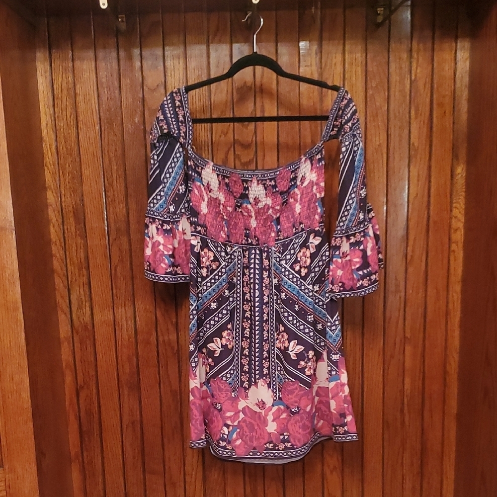 Flying Tomato Pink and Blue Midi Dress - Picture 2 of 5